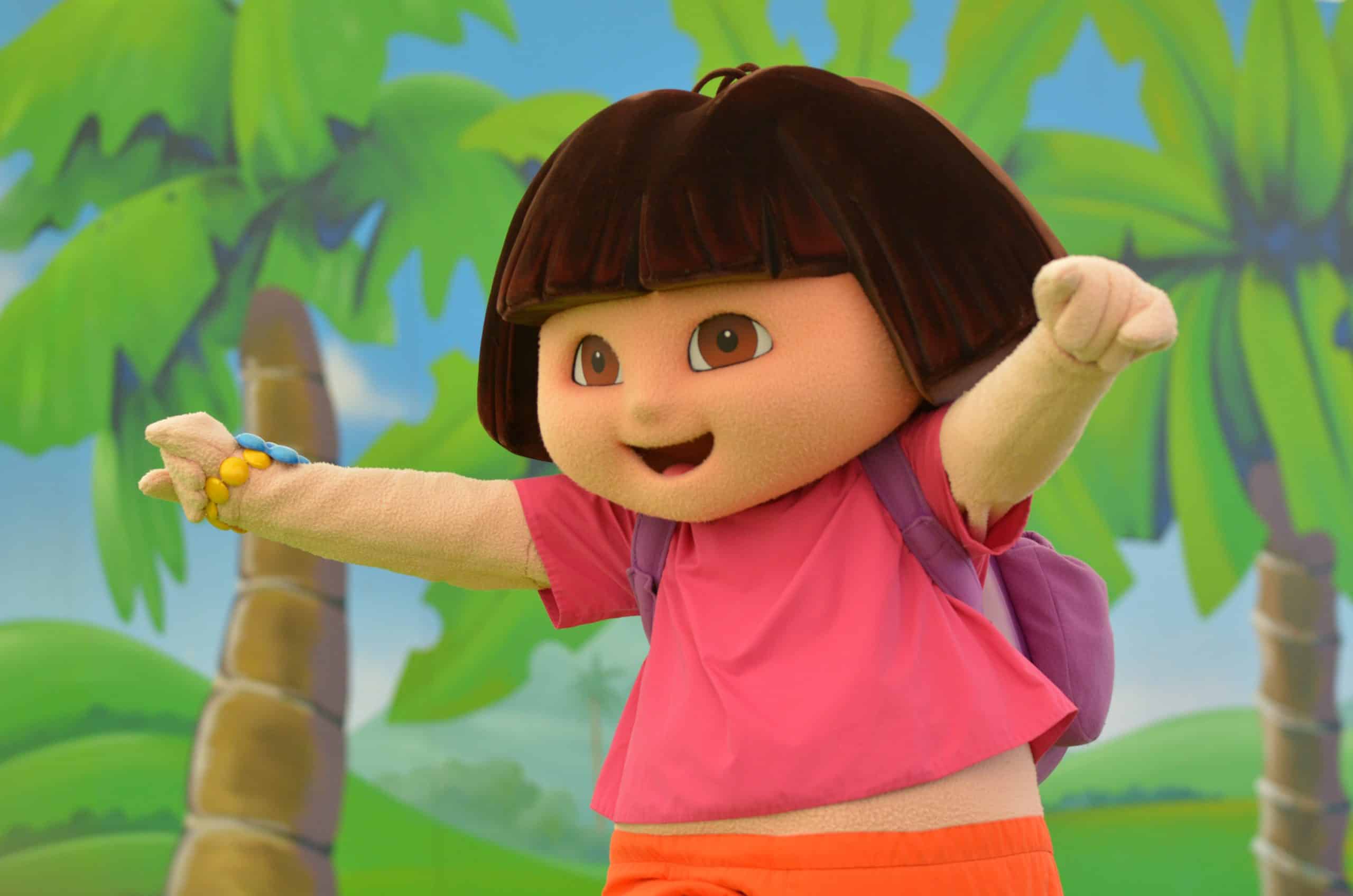 Dora The Explorer mascot at family event